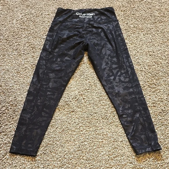 Calvin Klein Black Patterned Leggings - Picture 3 of 5